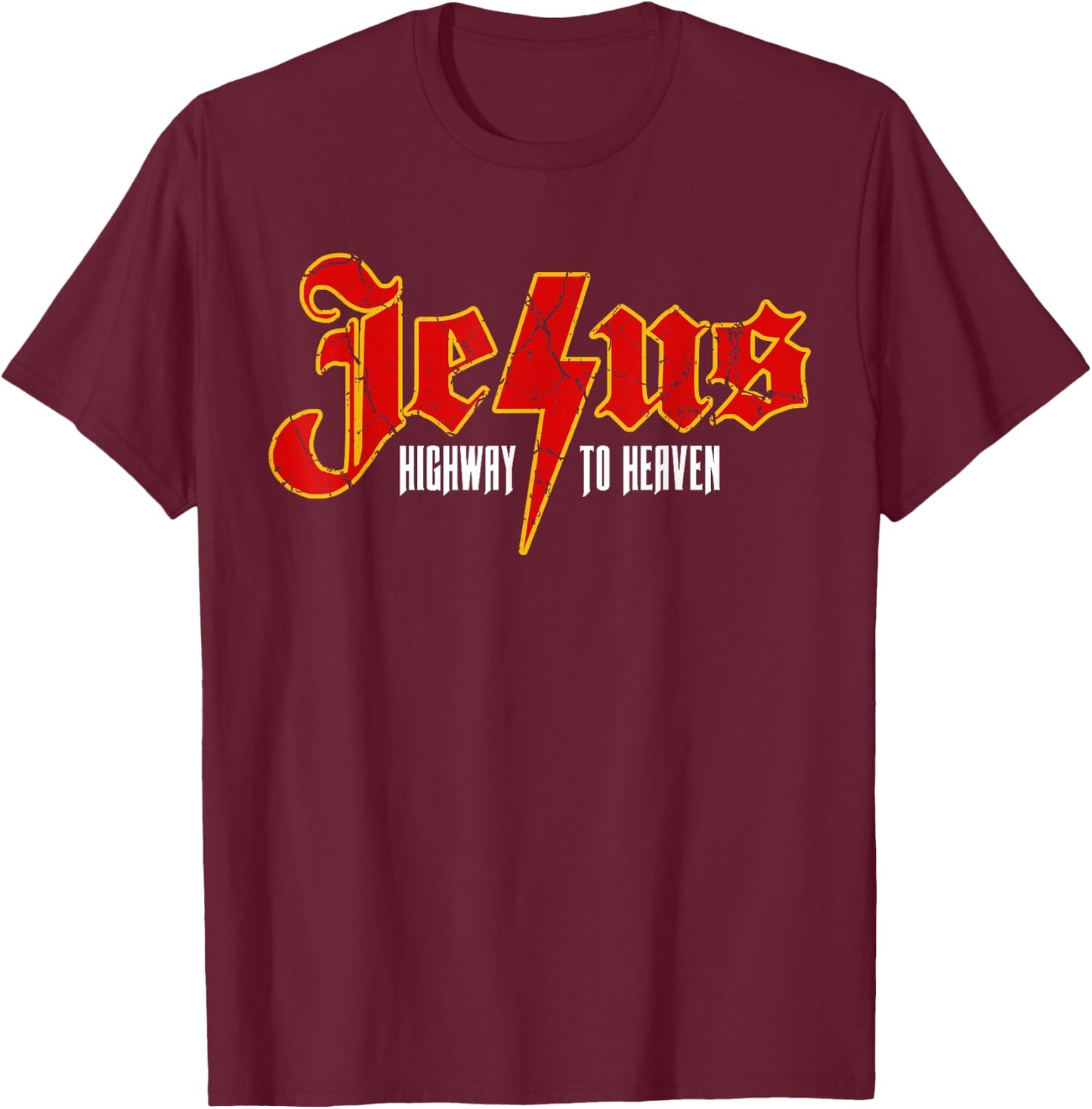 Christian Quotes Jesus Highway To Heaven Religious Spiritual T-Shirt - T-Shirt | Maroon