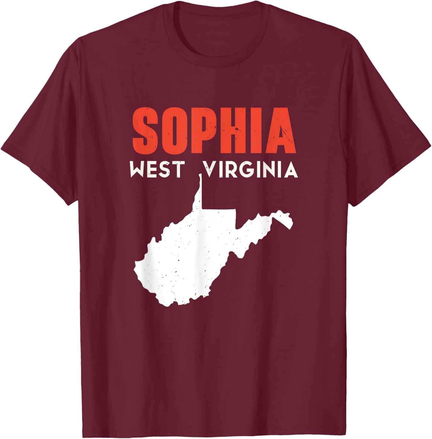 Sophia West Virginia USA State America Travel T-Shirt - T-Shirt | Maroon