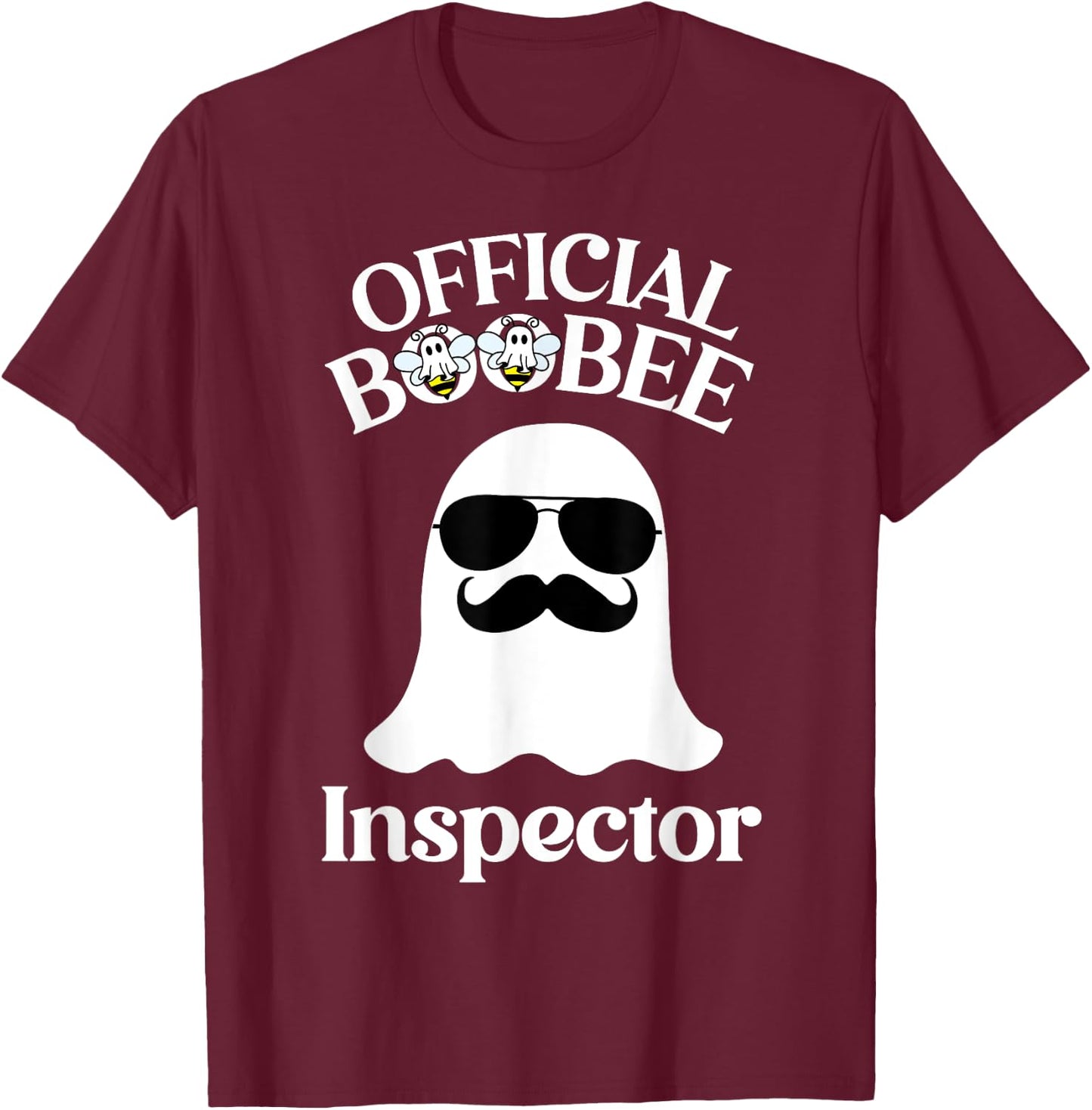 Boo-Bee Inspector Lazy DIY Halloween Costume Funny Ghost T-Shirt - T-Shirt | Maroon