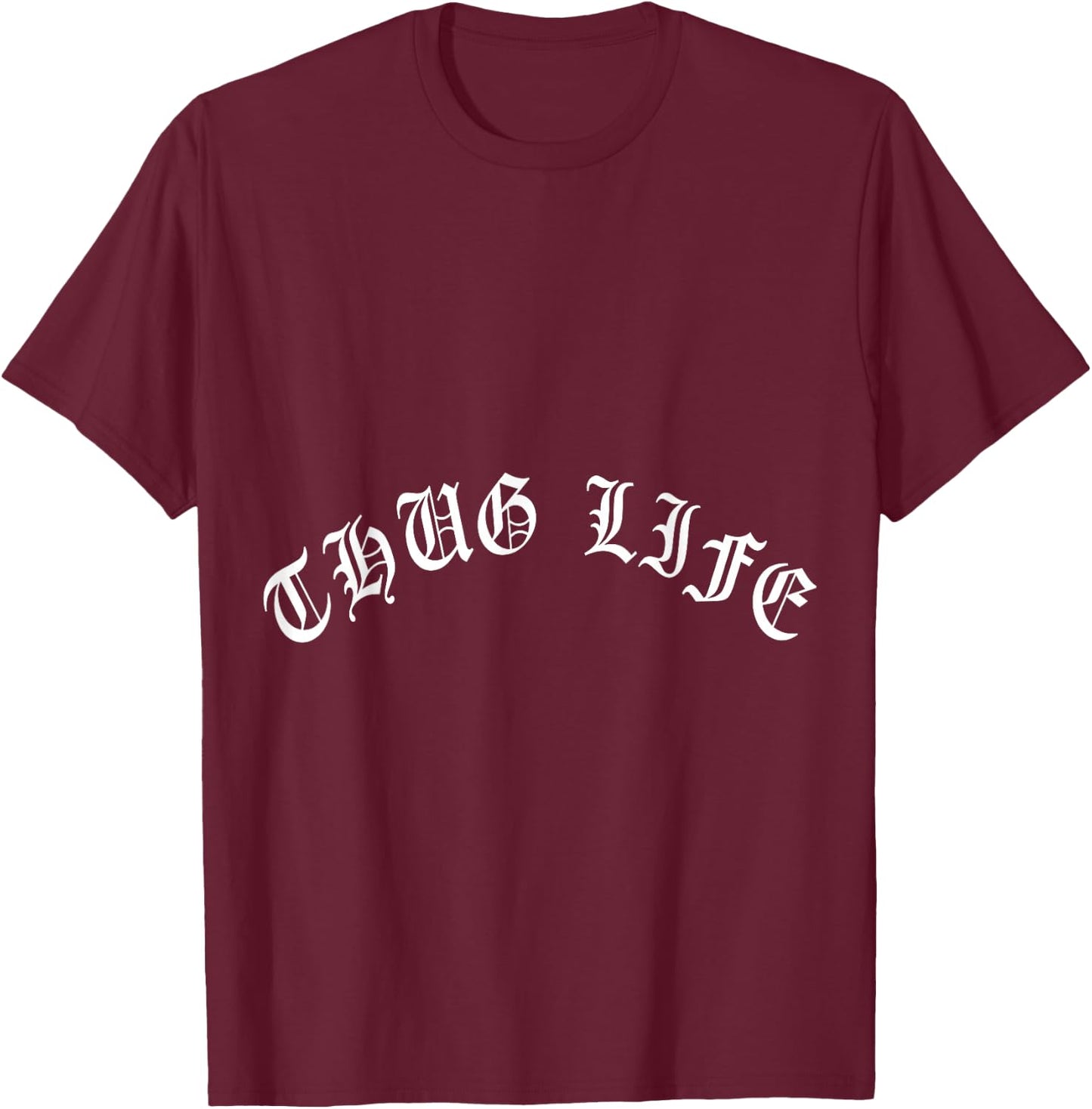 The Five and Dime 510 Oakland Thug-Life - Women's Black Short Sleeve Classic Fit - Rap-Music Themed - Size Small T-Shirt - T-Shirt | Maroon