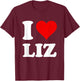Red Heart I Love Liz T-Shirt - T-Shirt | Maroon