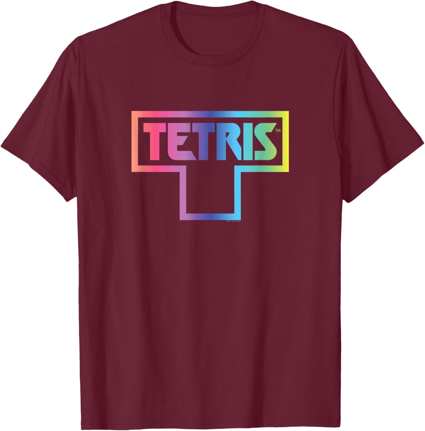 Tetris Color Fade Logo T-Shirt - T-Shirt | Maroon