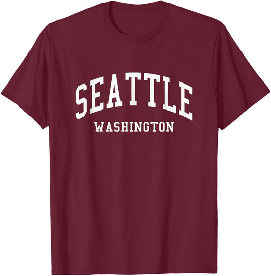 Seattle - Washington - Throwback Design - Classic T-Shirt - T-Shirt | Maroon