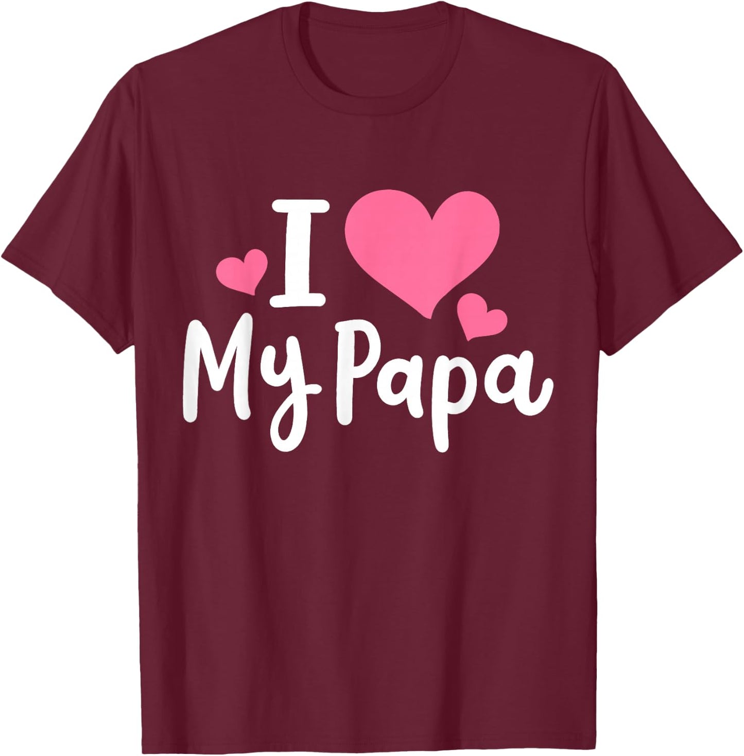 I Love My Papa Awesome Heart Dad Father's Day Cool Kids T-Shirt - T-Shirt | Maroon