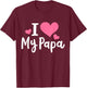 I Love My Papa Awesome Heart Dad Father's Day Cool Kids T-Shirt - T-Shirt | Maroon