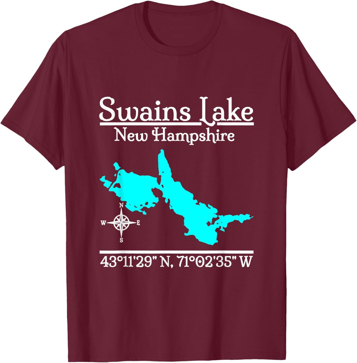 Swains Lake, New Hampshire T-Shirt - T-Shirt | Maroon
