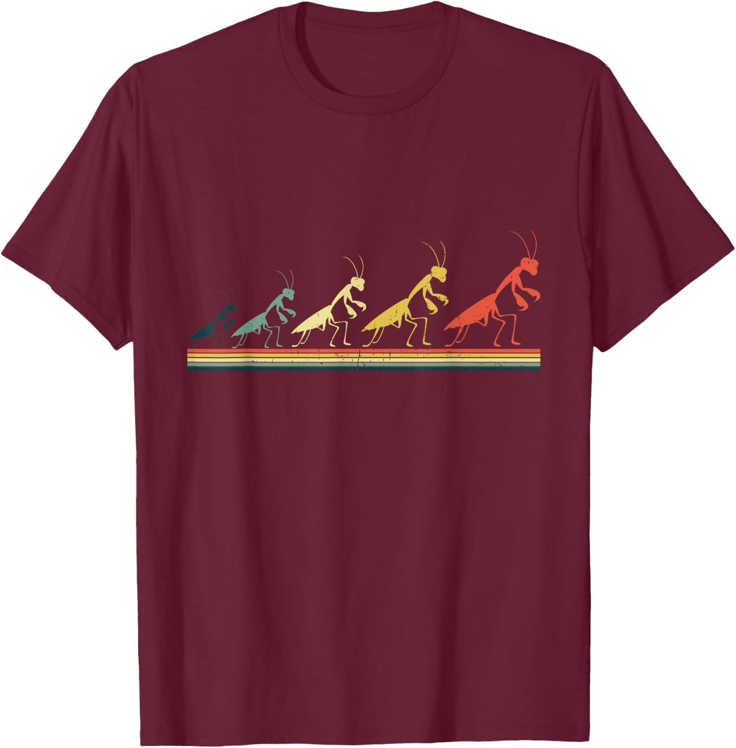 Praying Mantis Insects Bug Love Praying Mantis Retro T-Shirt - T-Shirt | Maroon
