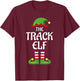 Track Elf Family Matching Group Christmas Running T-Shirt - T-Shirt | Maroon