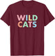 Wildcats Colorful School Sports Spirit Mascot Retro Wild Cat T-Shirt - T-Shirt | Maroon