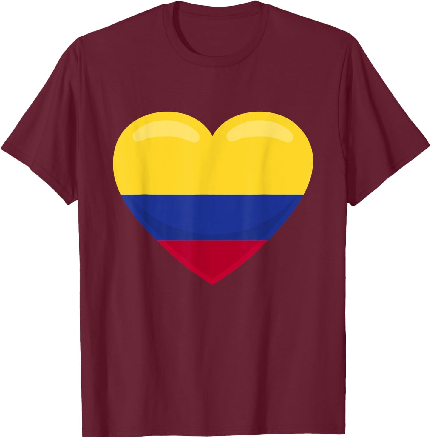 Love for Columbia - Flag Heart T-Shirt - T-Shirt | Maroon