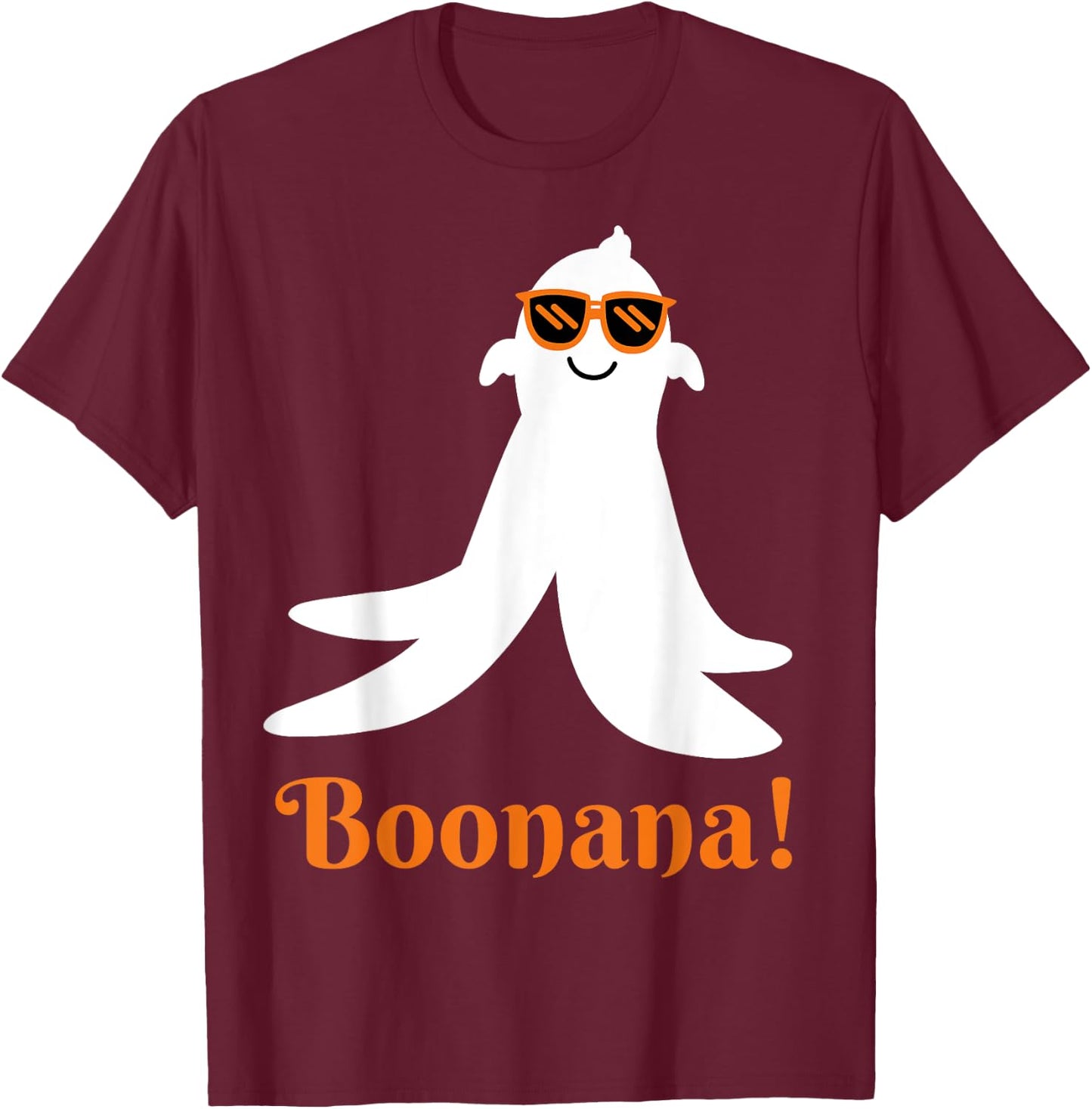 Boonana Boo-Nana Funny Halloween Costume Ghost Banana Puns T-Shirt - T-Shirt | Maroon