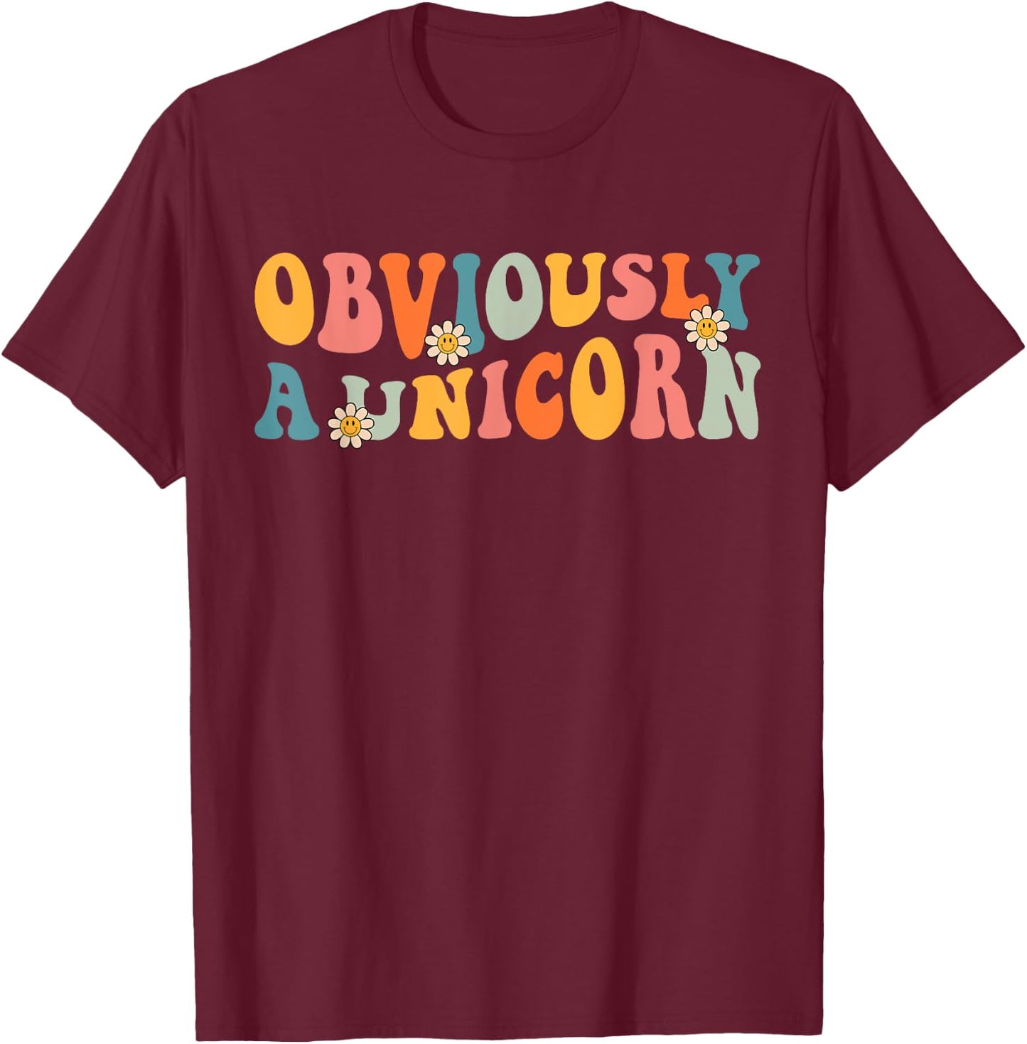 Obviously A Unicorn Retro Groovy Unicorn Squad Security T-Shirt - T-Shirt | Maroon