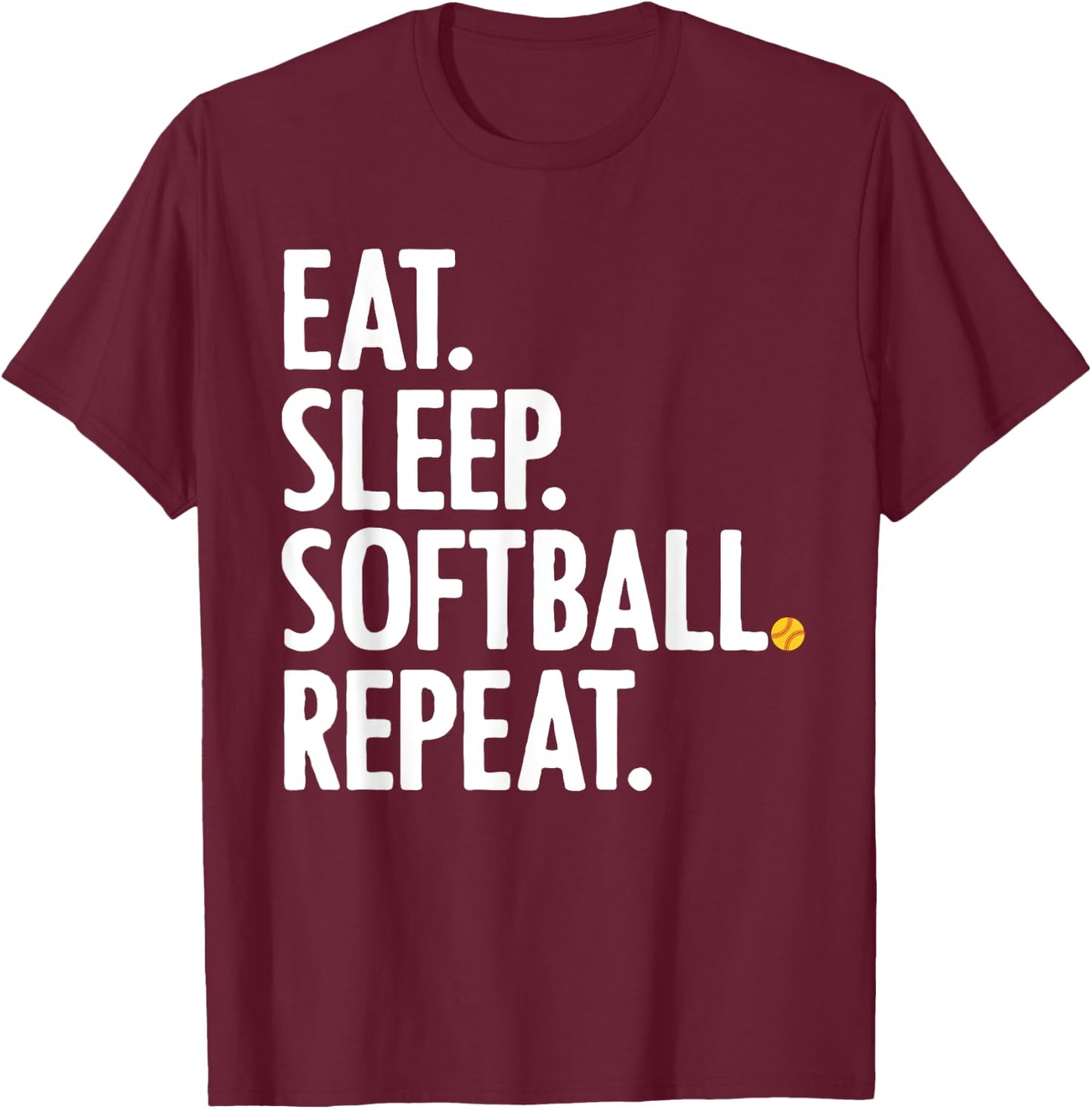 Cool Softball Women Pitcher Catcher Player Eat Sleep T-Shirt - T-Shirt | Maroon