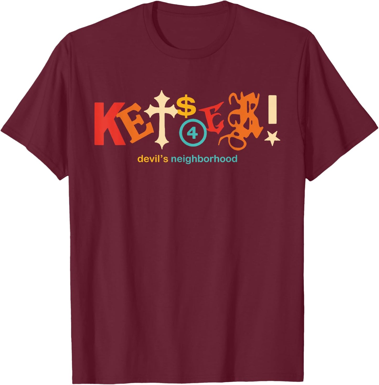 Kets4Eki Devils Neighborhood Vintage Apparel T-Shirt - T-Shirt | Maroon