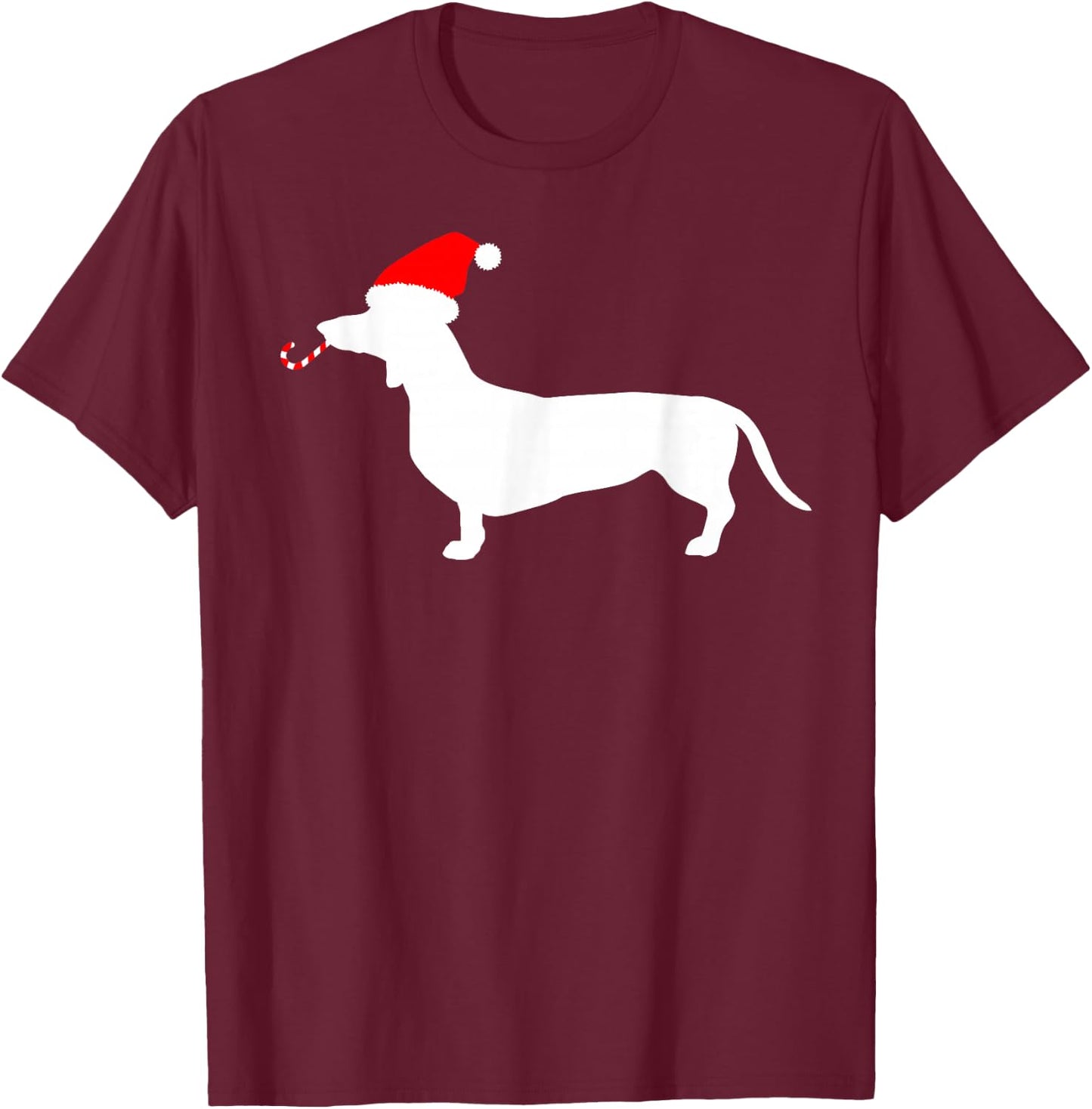 Funny Christmas Dachshund Dog Women Kids T-Shirt - T-Shirt | Maroon