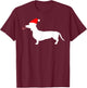 Funny Christmas Dachshund Dog Women Kids T-Shirt - T-Shirt | Maroon