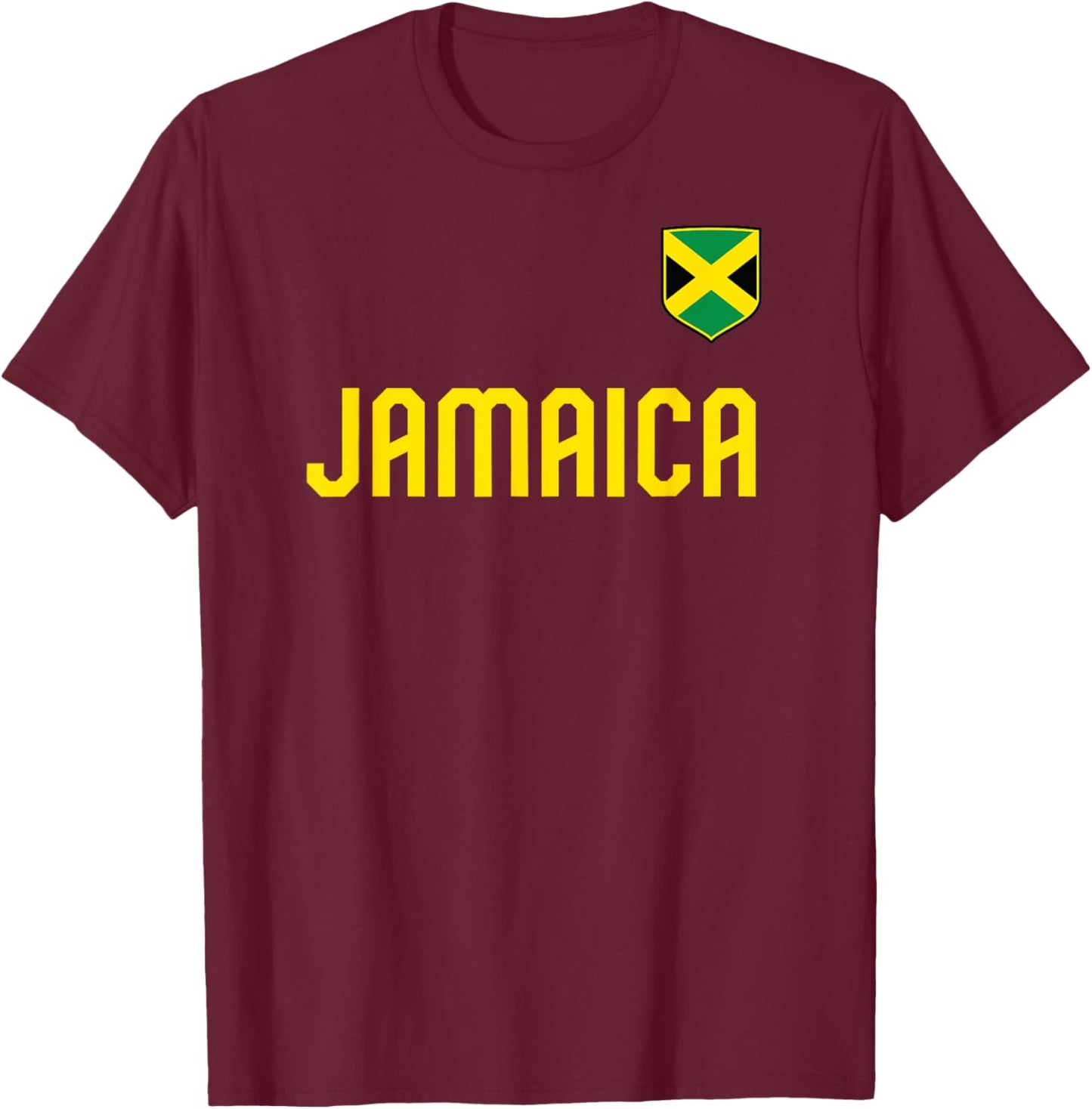 Jamaica Flag Jamaican Vintage Athletic Throwback Souvenir T-Shirt - T-Shirt | Maroon