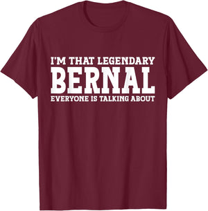 Bernal Surname Funny Team Family Last Name Bernal T-Shirt - T-Shirt | Maroon
