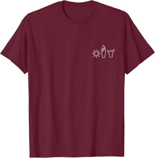 Surfer Surfboard Vintage Surfing Beach Summer Surf T-Shirt - T-Shirt | Maroon