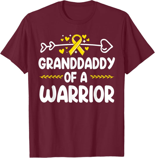 Granddaddy of a Warrior Shirts Bone Cancer Awareness T-Shirt - T-Shirt | Maroon