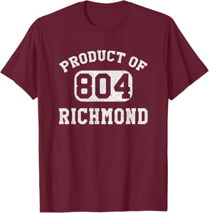 Richmond Virginia Vintage Retro Area Code T-Shirt - T-Shirt | Maroon