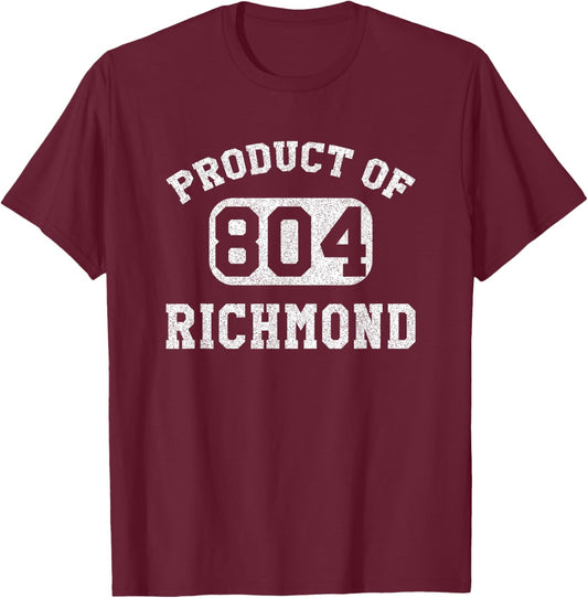 Richmond Virginia Vintage Retro Area Code T-Shirt - T-Shirt | Maroon