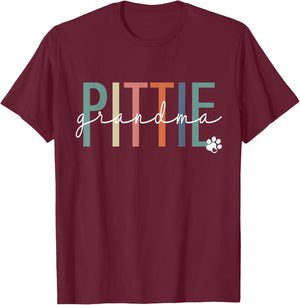 Pittie Grandma Pit Bull Dog Nana Mother's Day T-Shirt - T-Shirt | Maroon
