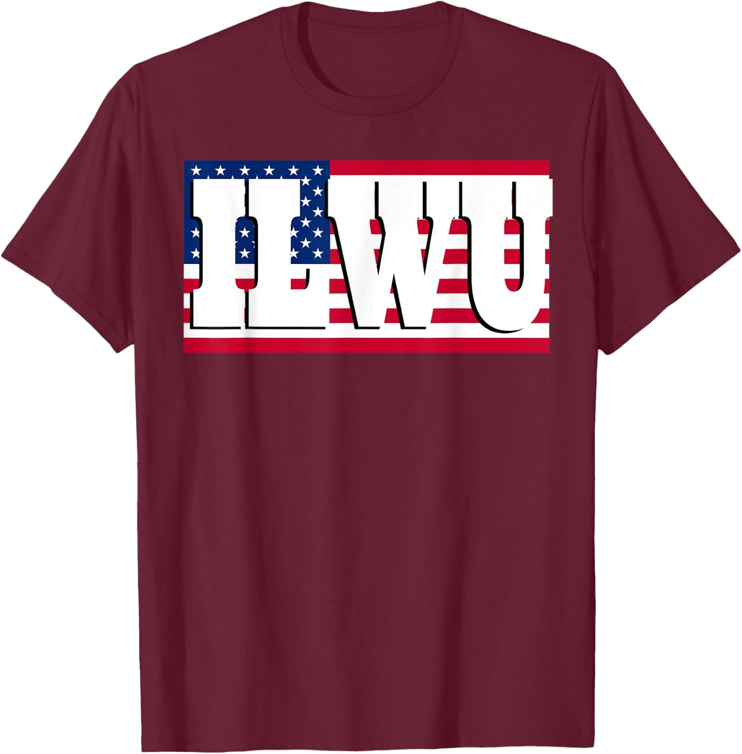 ILWU AMERICAN FLAG Women Men T-Shirt - T-Shirt | Maroon