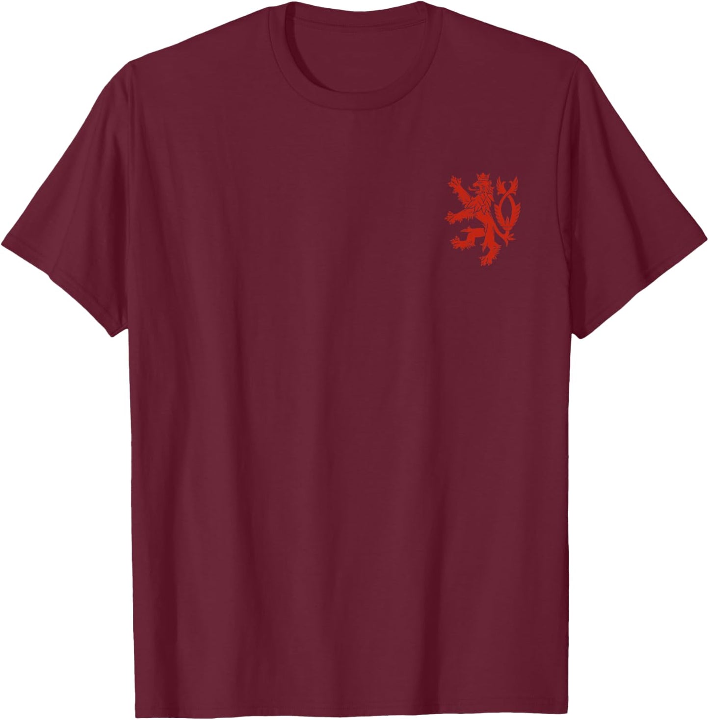 Czech Republic Bohemia Arms Double-tailed Lion Flag T-Shirt - T-Shirt | Maroon