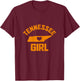 Tennessee Heart Nashville Memphis TN State Map Girl T-Shirt - T-Shirt | Maroon