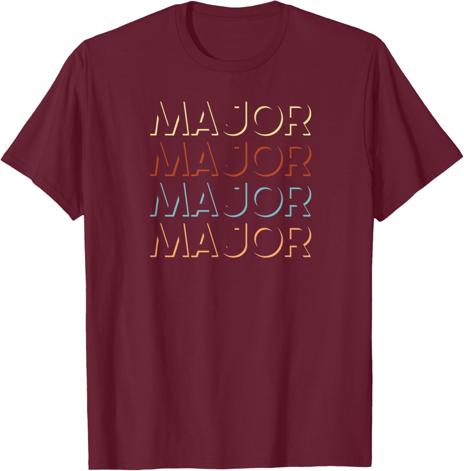 Major First Name My Personalized Named T-Shirt - T-Shirt | Maroon