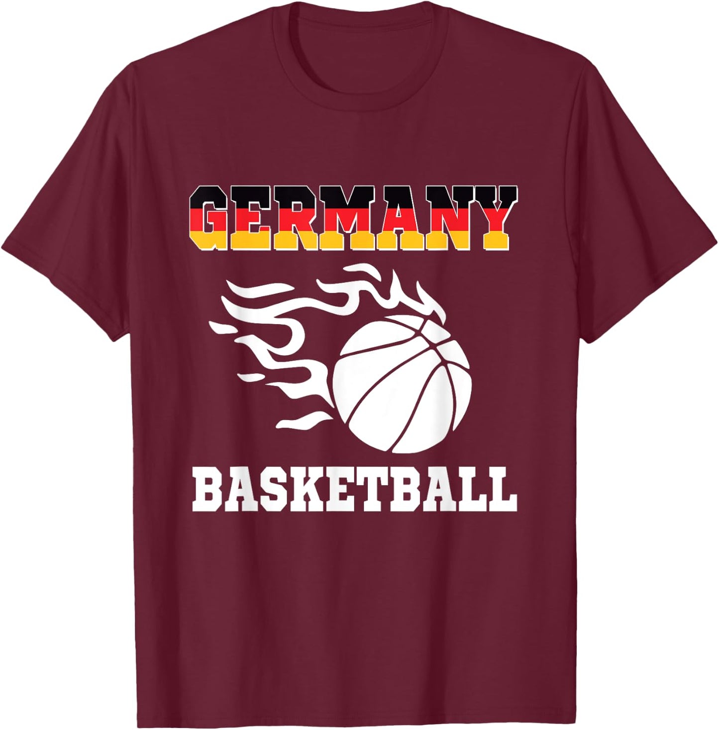 Germany Basketball Flag Jersey Deutschland Sports T-Shirt - T-Shirt | Maroon