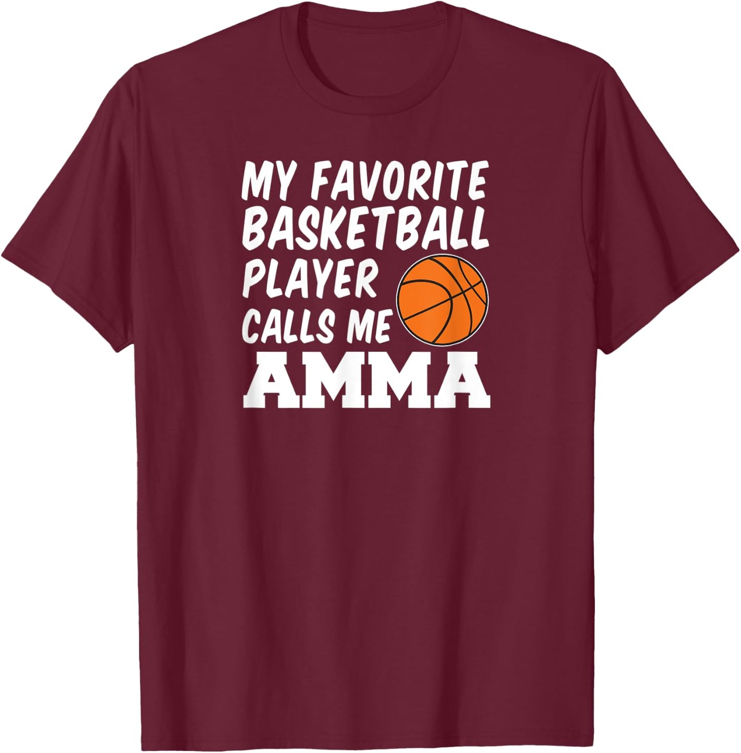 Favorite Basketball Player Calls Me Amma Icelandic Grandma T-Shirt - T-Shirt | Maroon