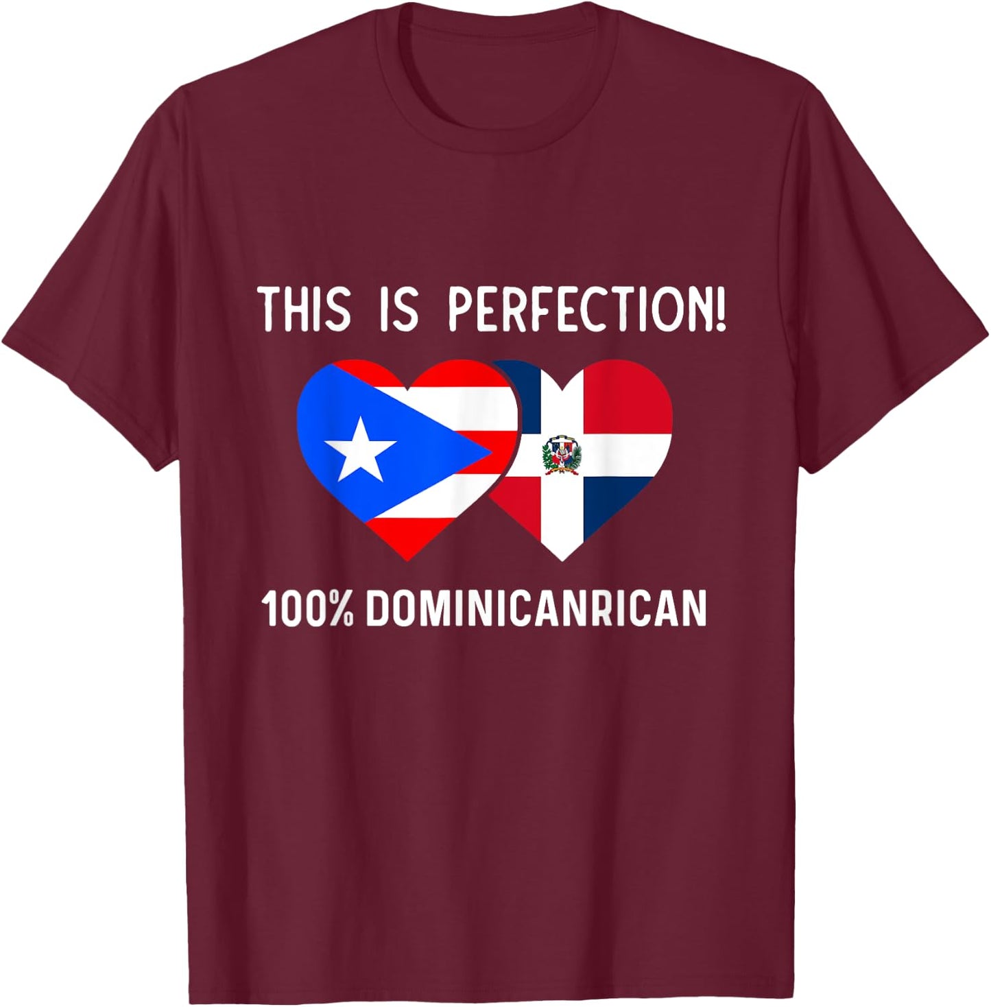 Half Puerto Rican Half Dominican Flag Boris Domis PR RD T-Shirt - T-Shirt | Maroon