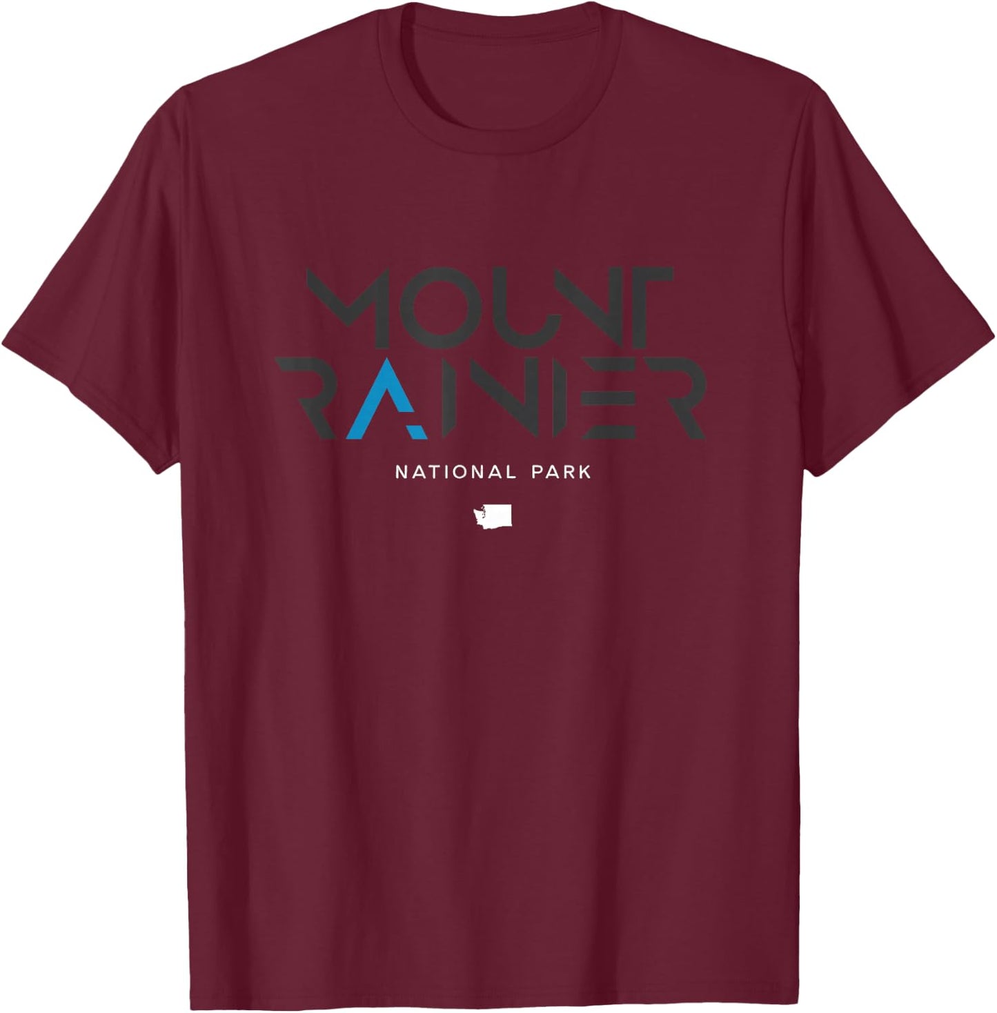 Mount Rainier National Park Washington Tonal Retro Vintage T-Shirt - T-Shirt | Maroon