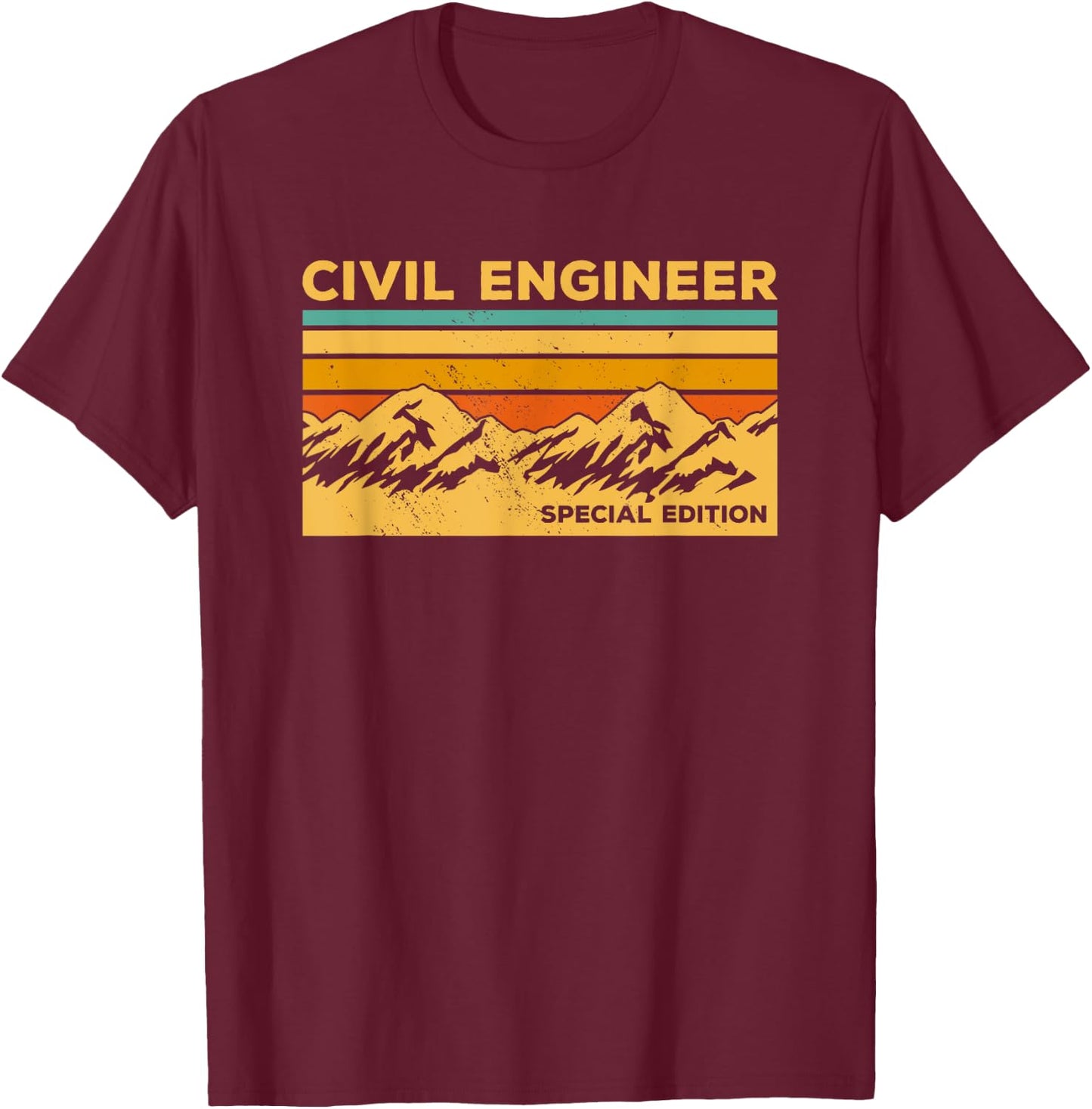Vintage Civil Engineer Special Edition Engineering T-Shirt - T-Shirt | Maroon