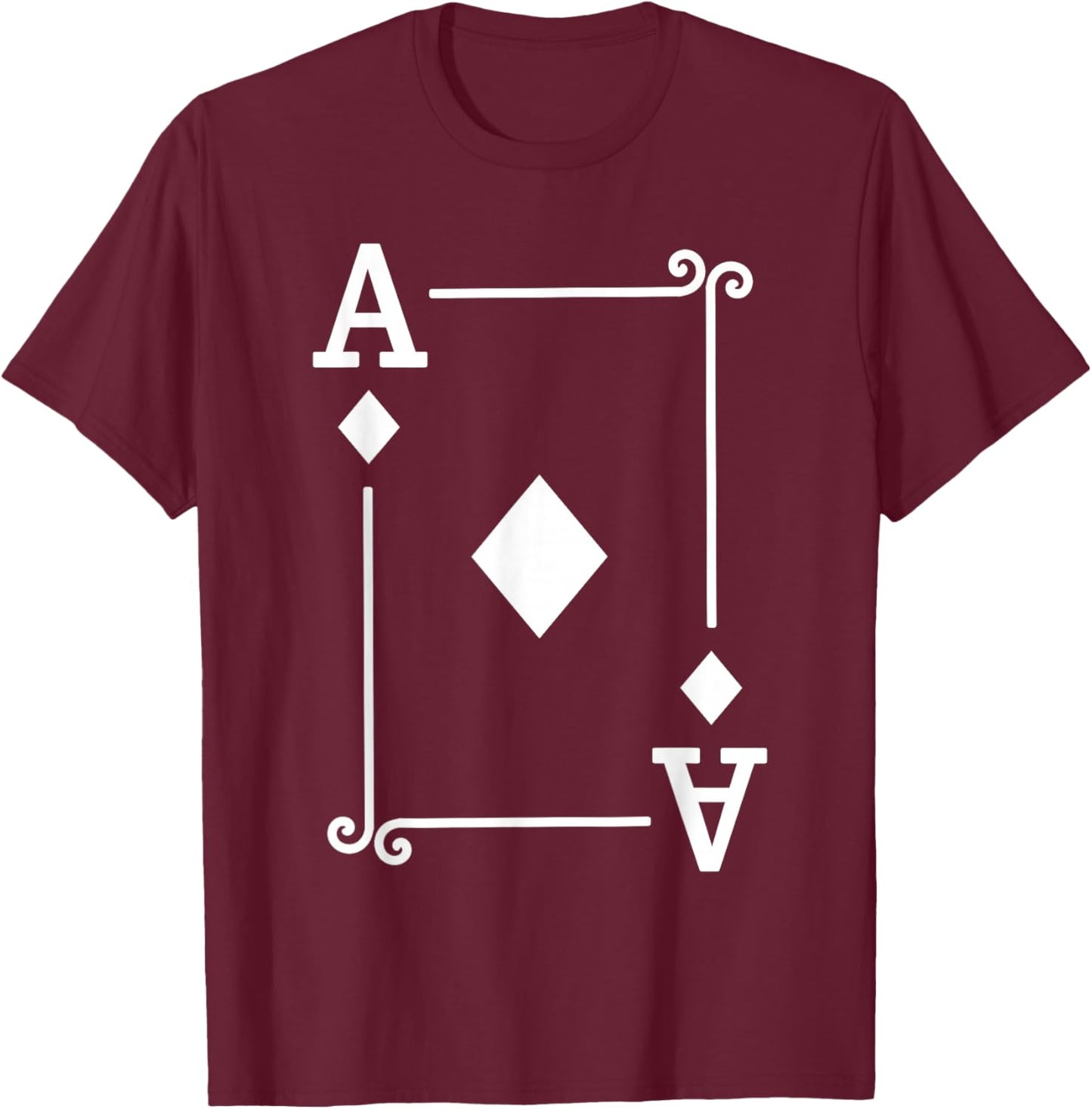 Playing Cards Costume - Ace Diamonds Card - Ace Card T-Shirt - T-Shirt | Maroon