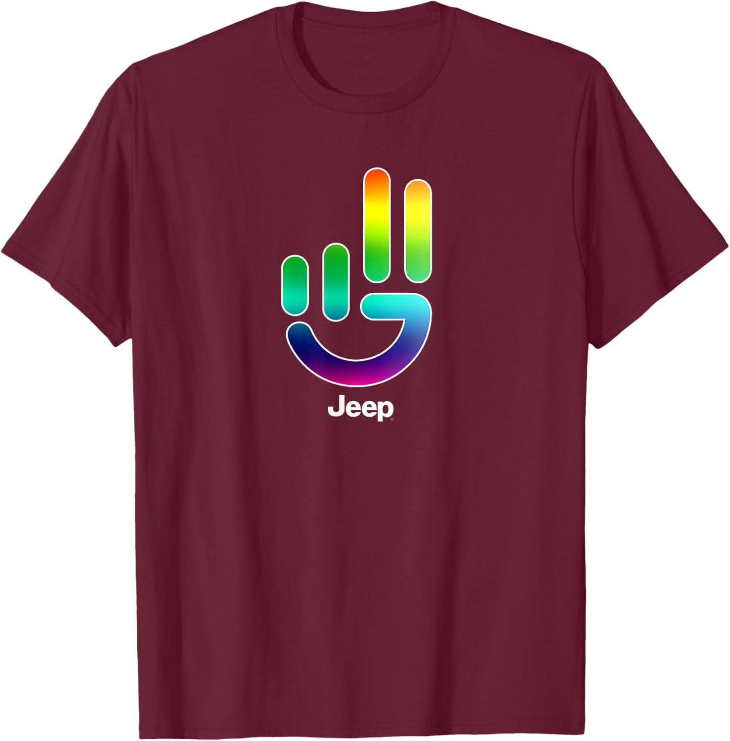 Jeep Wave Pride T-Shirt - T-Shirt | Maroon