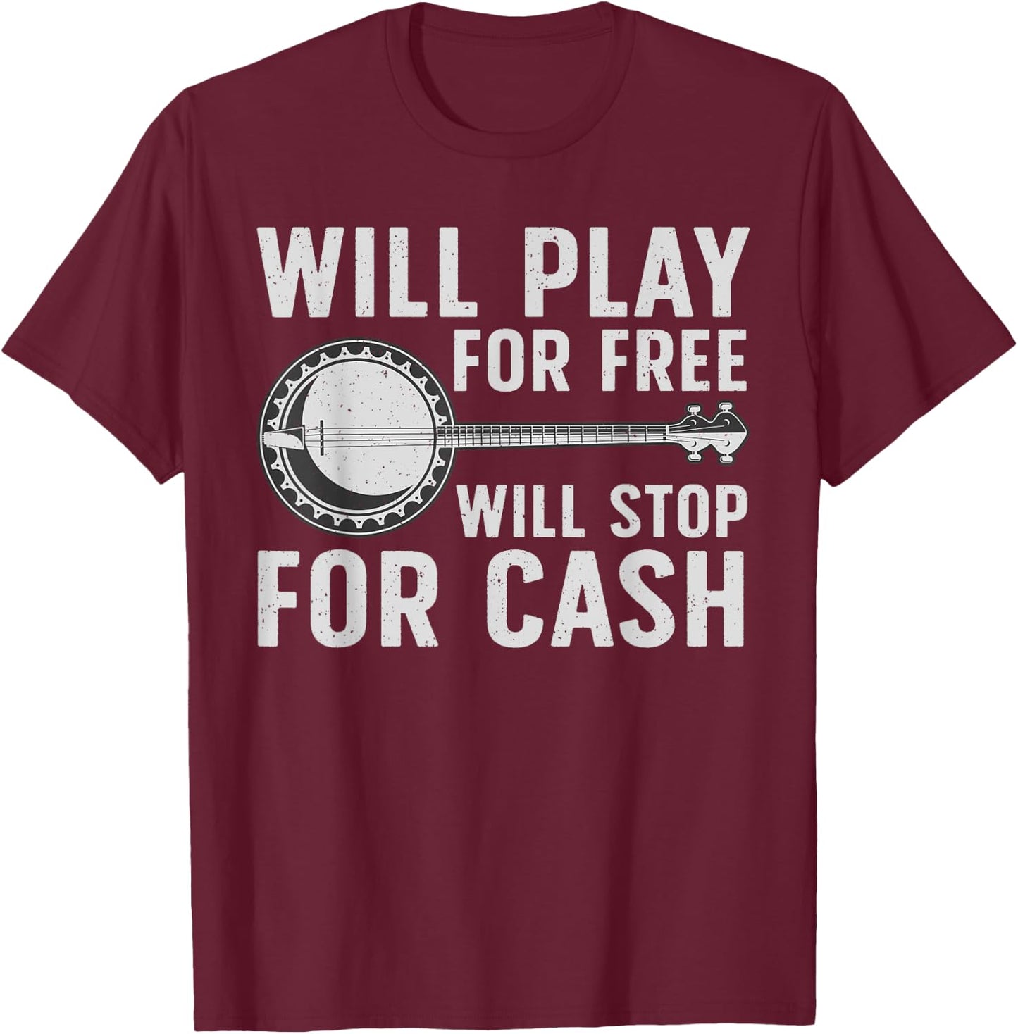 Funny Banjo Art Women Banjo Musical Instrument Lover T-Shirt - T-Shirt | Maroon