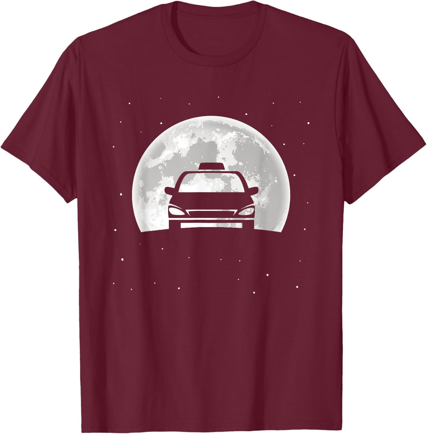 Taxi Driver Design - Moon Silhouette Taxi T-Shirt - T-Shirt | Maroon