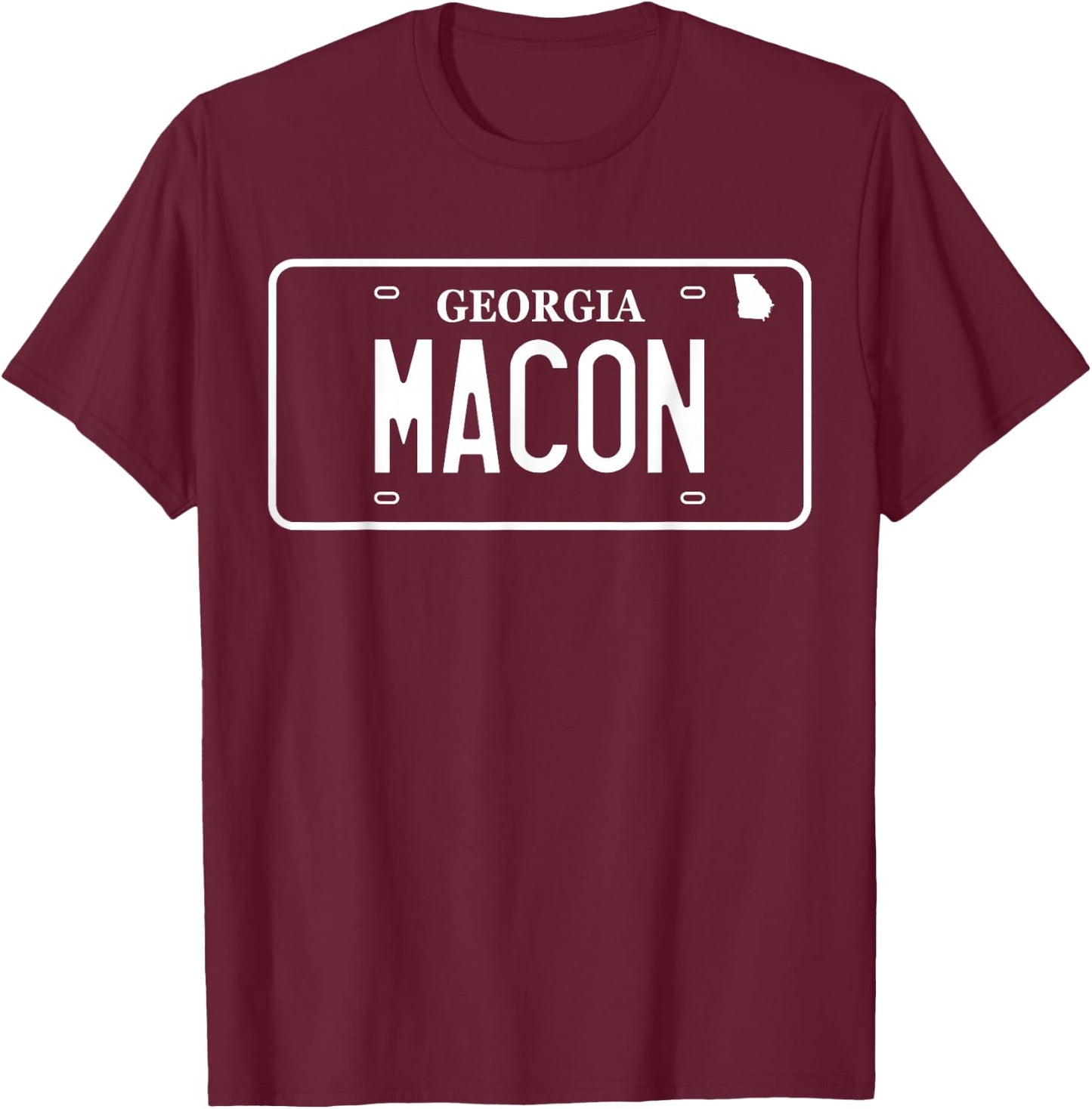 Macon Georgia License Plate, Macon T-Shirt - T-Shirt | Maroon