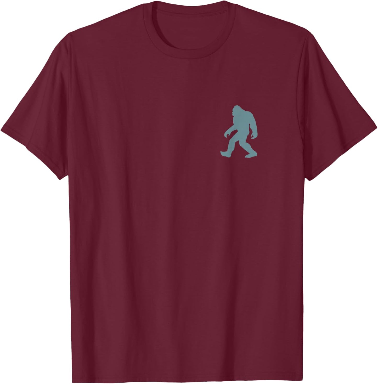 Funny Bigfoot Sasquatch Big Foot Squatch Pocket Minimalist T-Shirt - T-Shirt | Maroon