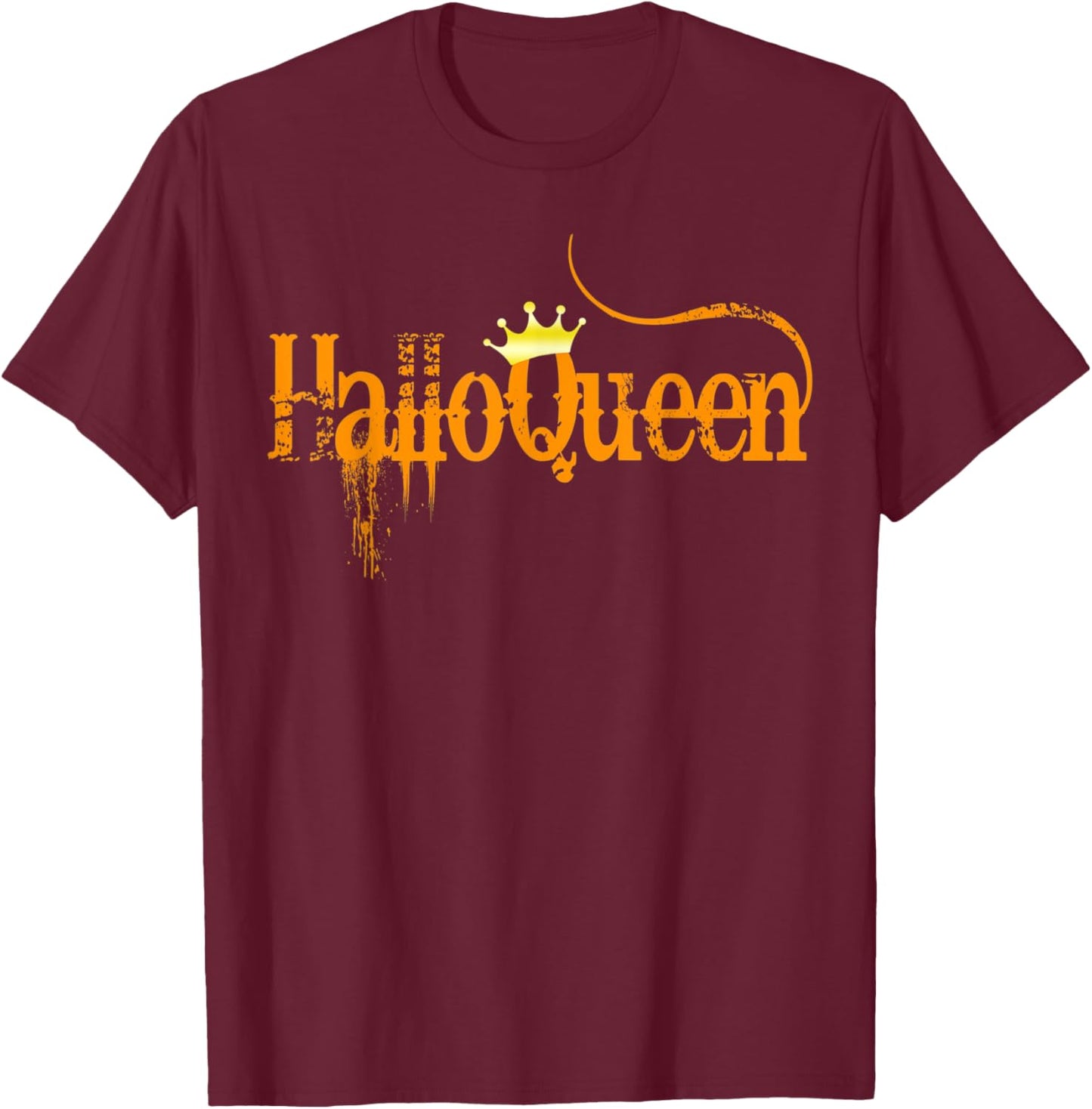 Halloqueens Queens Are Born In October Birthday Halloween T-Shirt - T-Shirt | Maroon