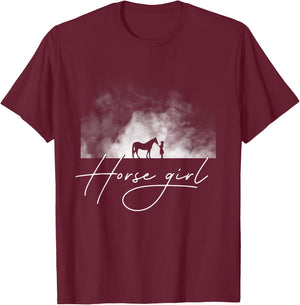 Horse Girl Horseback Riding Apparel - Horse T-Shirt - T-Shirt | Maroon