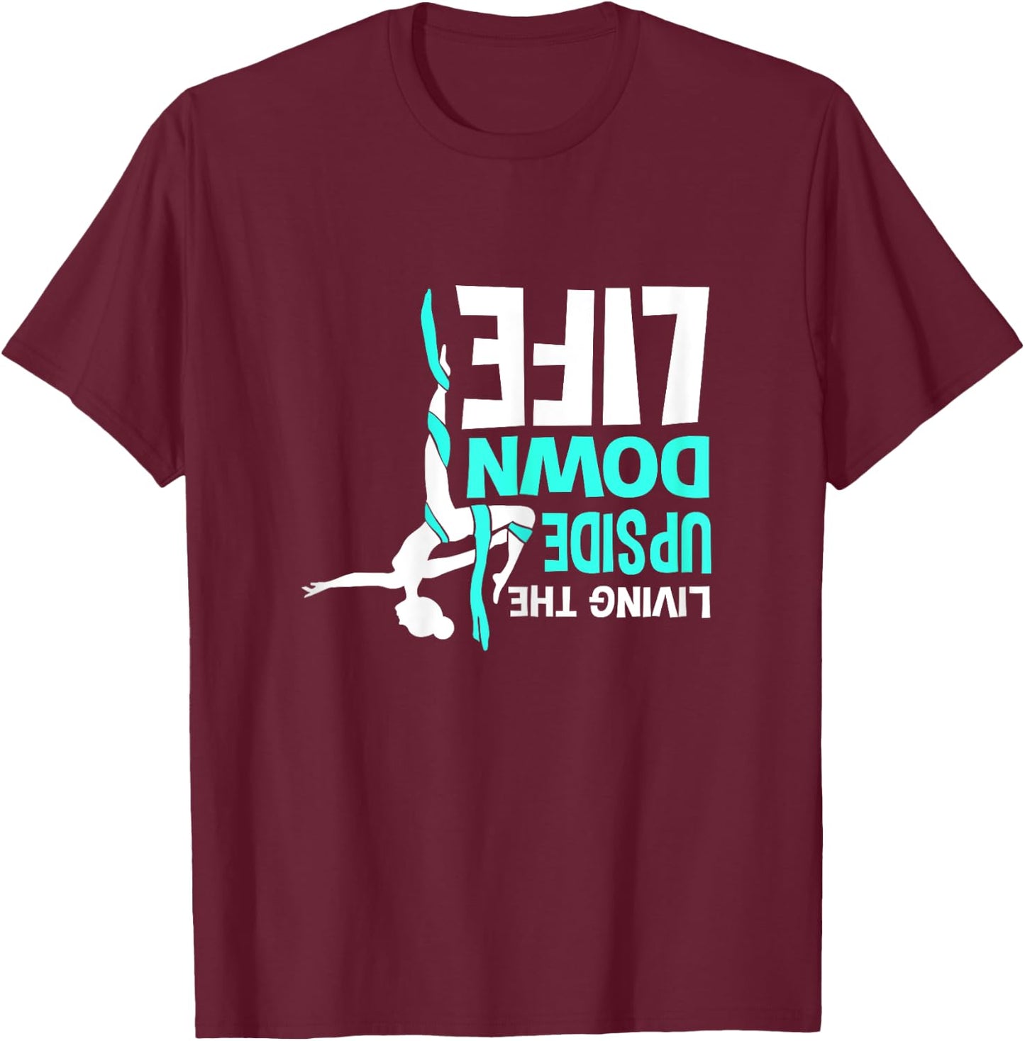 Aerial Silks Vertical Cloth & Aerial Yoga T-Shirt - T-Shirt | Maroon