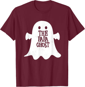 Papa Ghost Matching Family Group Halloween Party T-Shirt - T-Shirt | Maroon