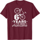 60 Years Of Being Awesome Road Bike Cycling Bicycle T-Shirt - T-Shirt | Maroon