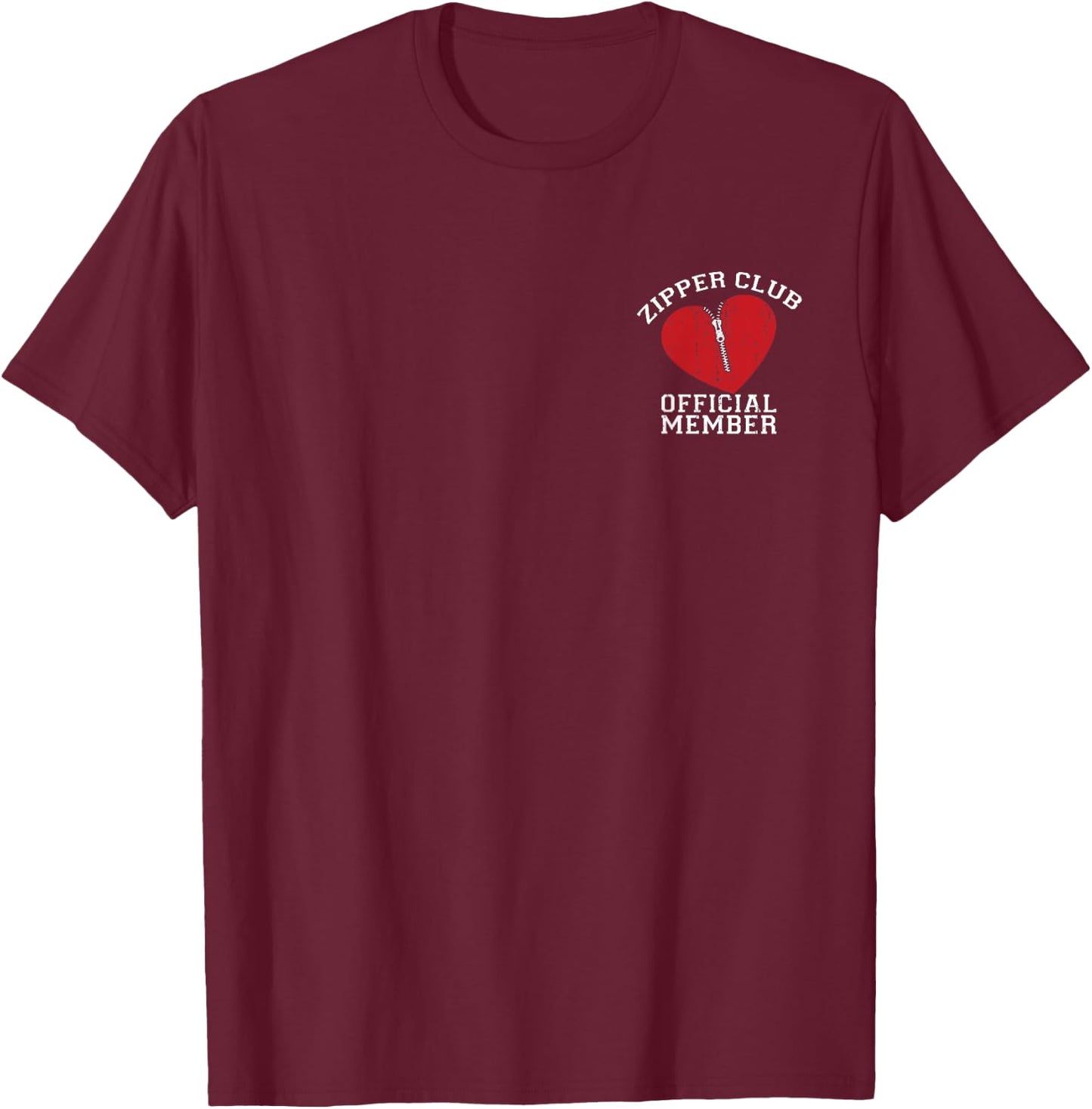 Zipper Club Open Heart Surgery Recovery Novelty T-Shirt - T-Shirt | Maroon