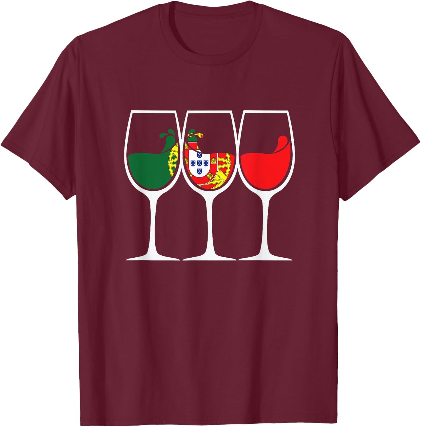 Portugal Wine Glass Portugese roots T-Shirt - T-Shirt | Maroon