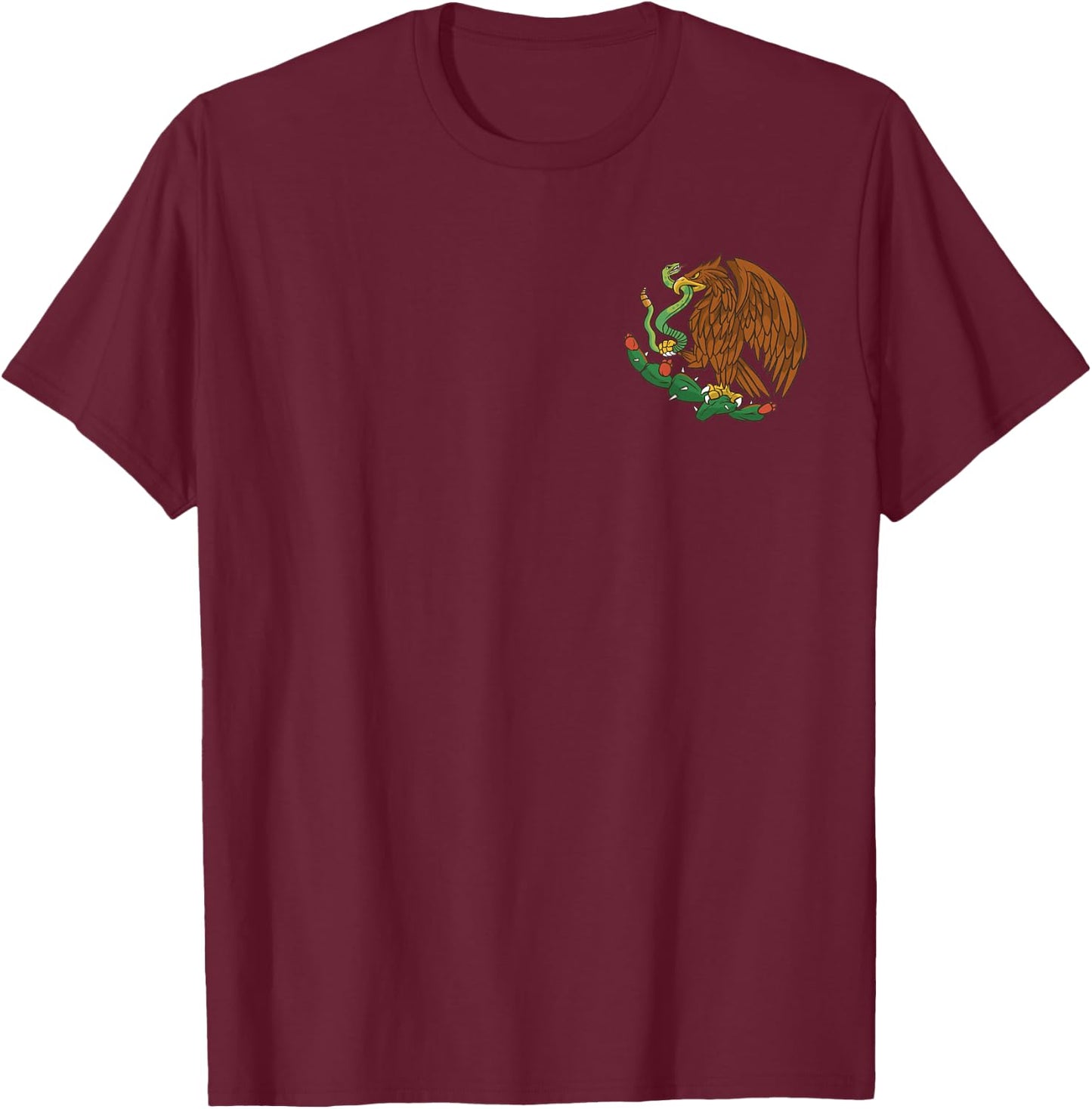 Eagle Emblem Mexico Mexican Flag Cinco De Mayo Mexican Roots T-Shirt - T-Shirt | Maroon